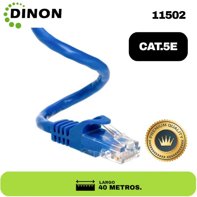 PATCH CORD 40 MTS CAT5E AZUL CCA DINON. SKU: 11502