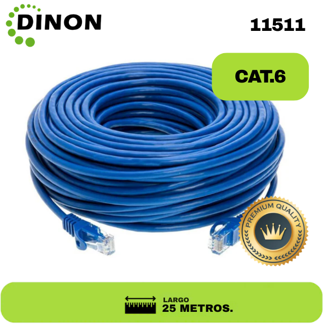 PATCH CORD 25 MTS CAT6 AZUL CCA DINON