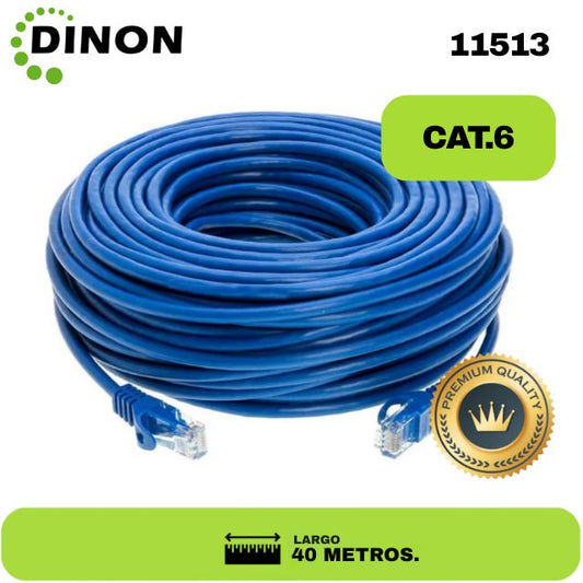 PATCH CORD 40 MTS CAT6 AZUL CCA DINON. sku:11513