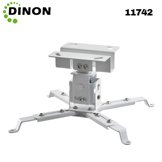 Soporte para Proyector a Techo 12 cm, -15°/+10°, 360°, 25 kg, Blanco, Dinon - SKU: 11742