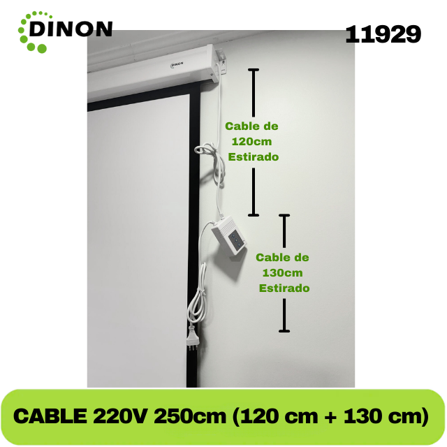 Telon Electrico Dinon Premium 1,80 X 1,80 (100") C/r, Motor Tubular, Tela De Fibra De Vidrio - Sku: 11929