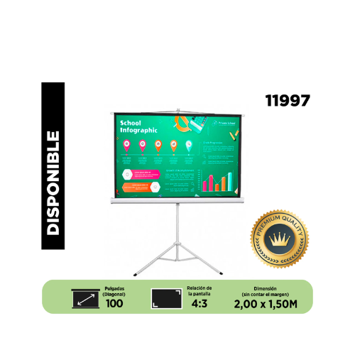 TELON CON TRIPODE DINON PREMIUM 2,00 X 1,50 (100" DIAGONAL) 4:3 - sku: 11997