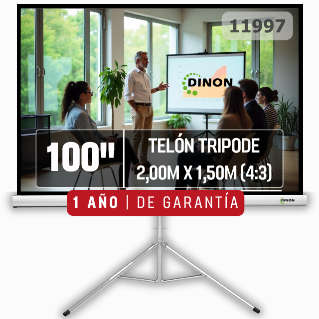 Pack Telón Trípode 2x1.50m (100") + Bolso Impermeable Color Negro