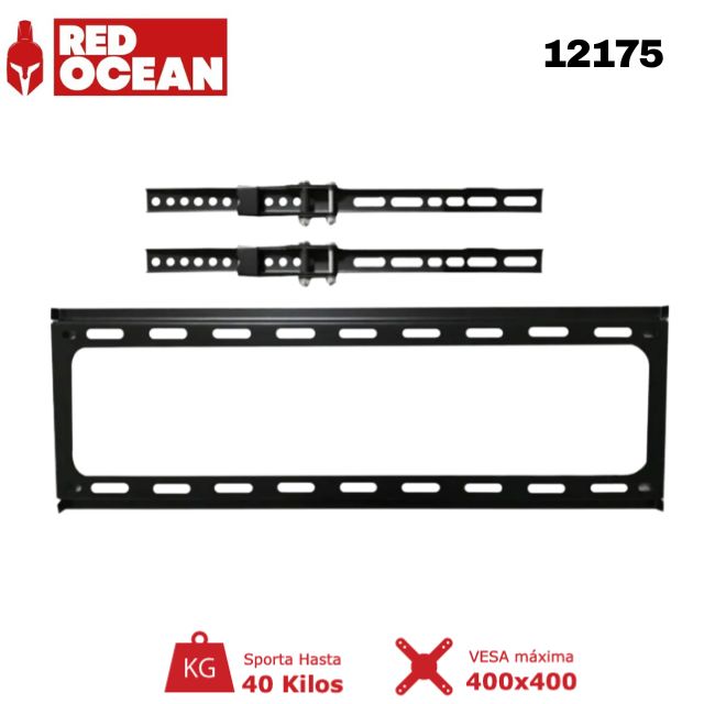 Soporte TV Universal Regulable 23"-55", 1.2 mm, VESA Máx. 400x400, 40 kg, RedOcean - SKU: 12175