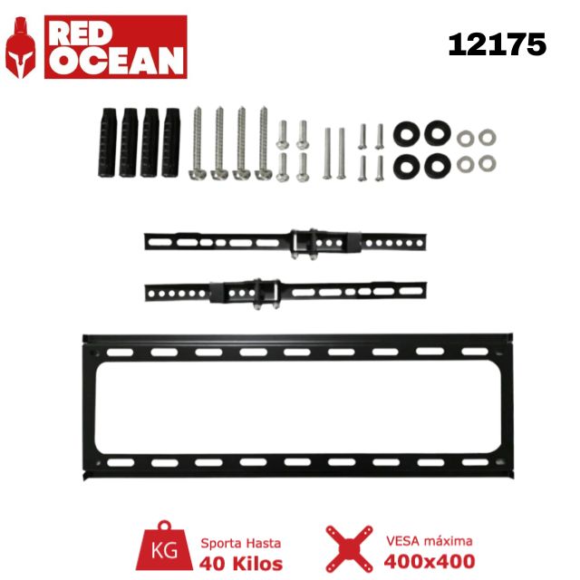 Soporte TV Universal Regulable 23"-55", 1.2 mm, VESA Máx. 400x400, 40 kg, RedOcean - SKU: 12175