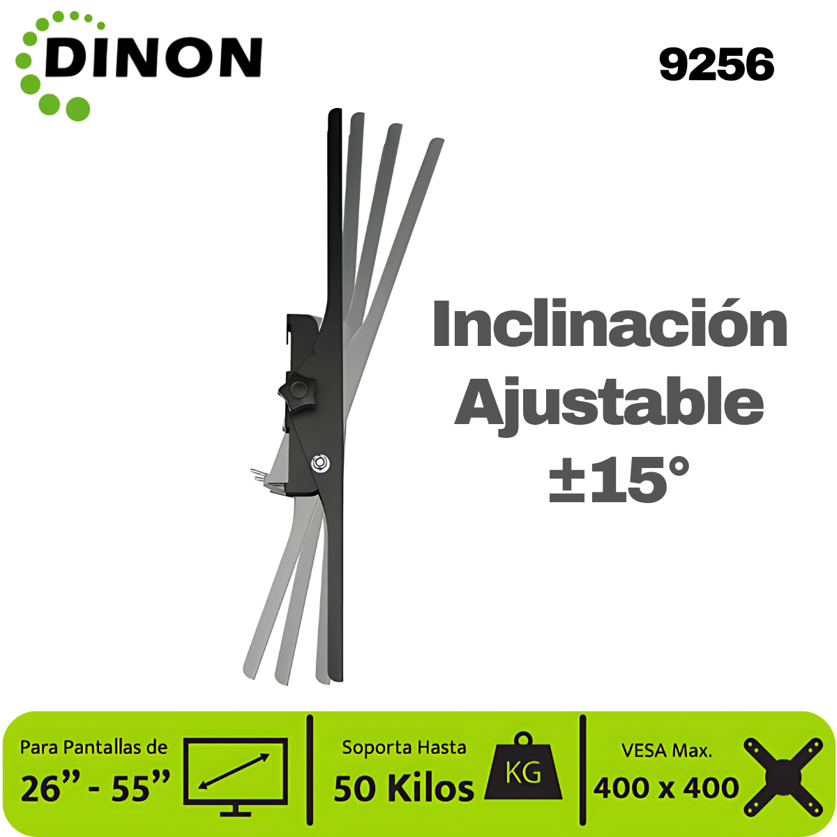 Soporte para TV LCD LED Universal regulable ±15° 26-55" 1.5mm, VMAX 400X400, 50KG. - SKU:12177