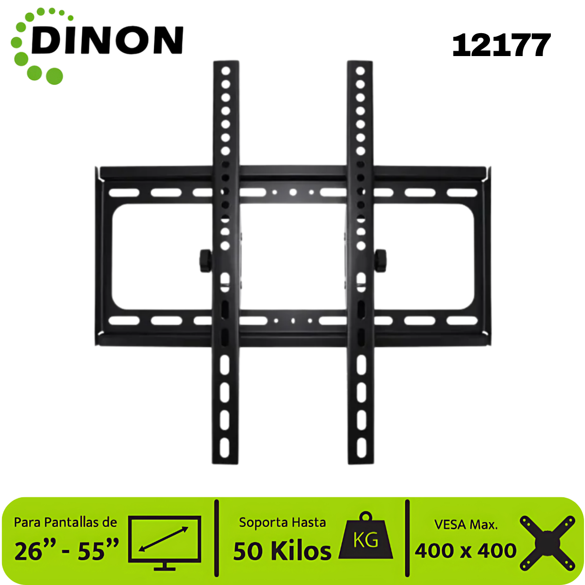 Soporte para TV LCD LED Universal regulable ±15° 26-55" 1.5mm, VMAX 400X400, 50KG. - SKU:12177