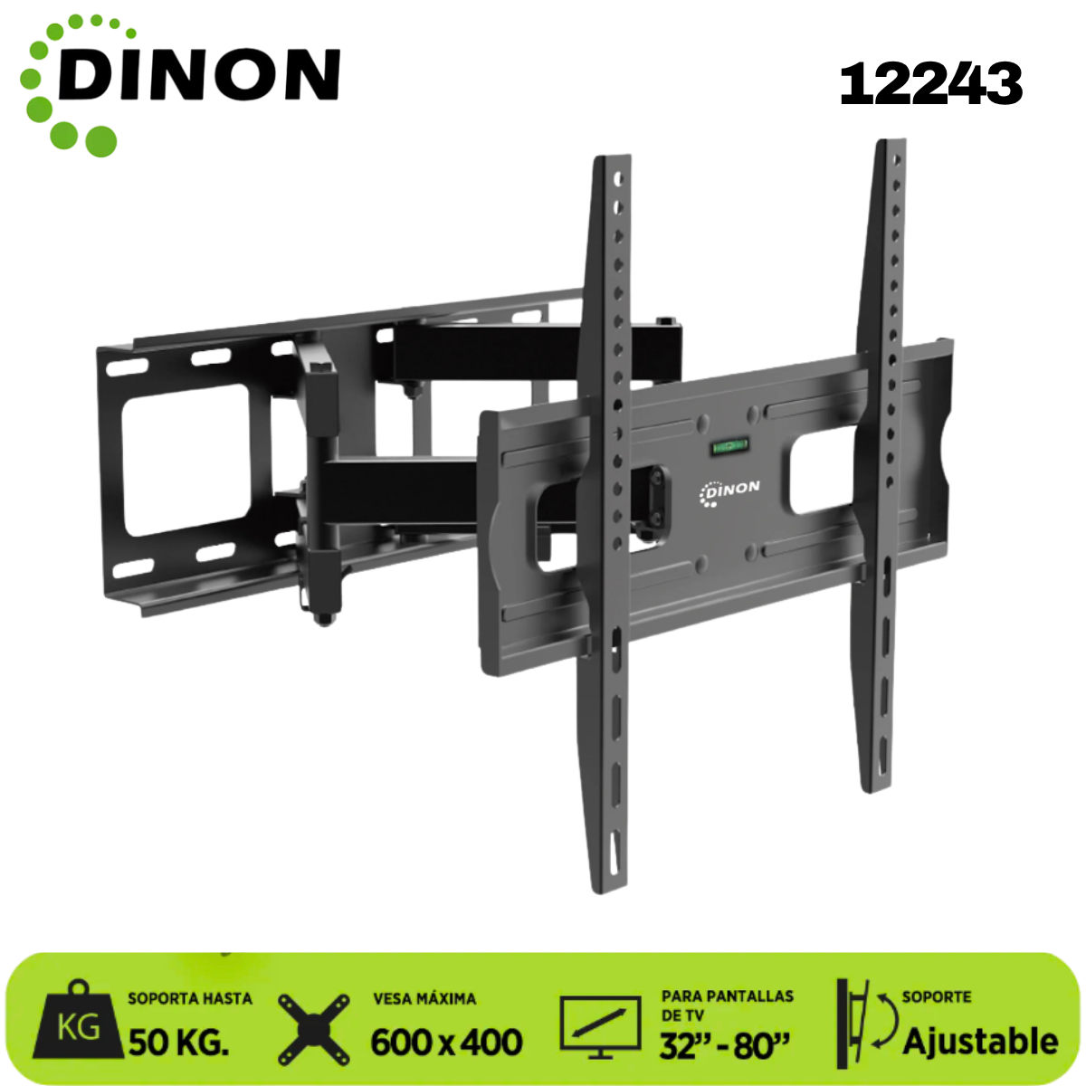 Soporte TV Dinon Premium, Brazo Doble 32-80