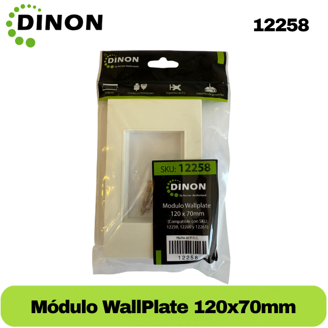 MODULO WALLPLATE 12258 120x70mm (Compatible con 12259, 12260 y 12261) - SKU:12258