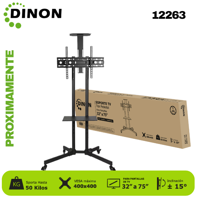 SOPORTE PARA TV LCD LED TIPO PEDESTAL, CON RUEDAS 32-65, VMAX 600X400, 50KG - SKU: 12263