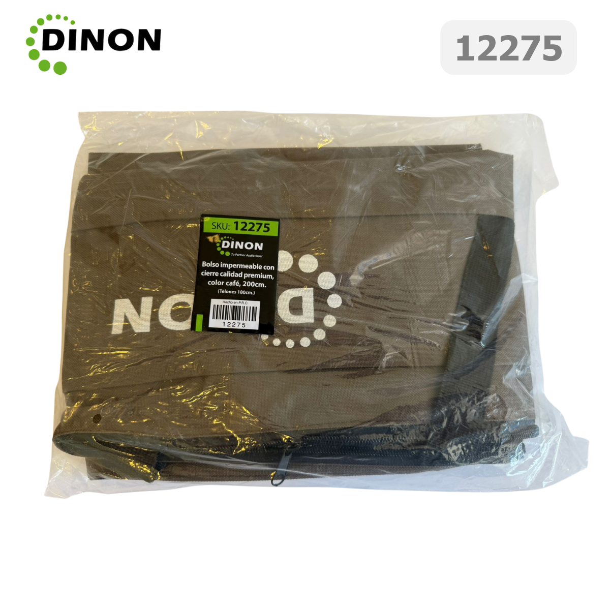 Bolso Impermeable Dinon con Cierre Calidad Premium, Color Café, 200 cm (Telones 180 cm) - SKU: 12275