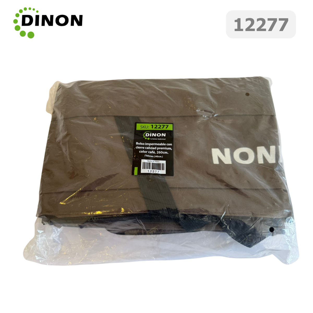 Pack Telón Trípode 2.40x1.80m (120") + Bolso Impermeable Color Cafe - SKU: 12015