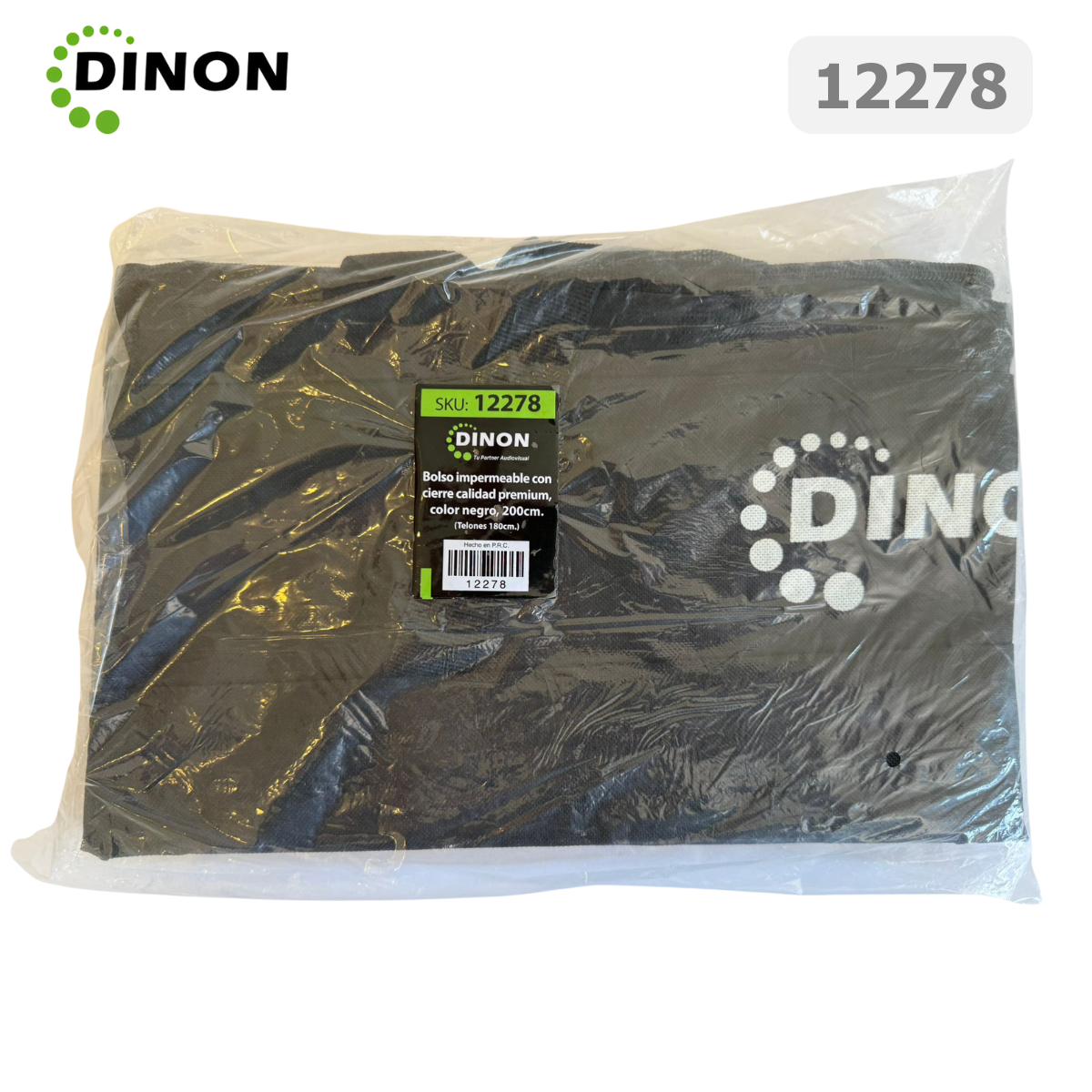 Bolso Impermeable Dinon con Cierre Calidad Premium, Color Negro, 200 cm (Telones 180 cm)