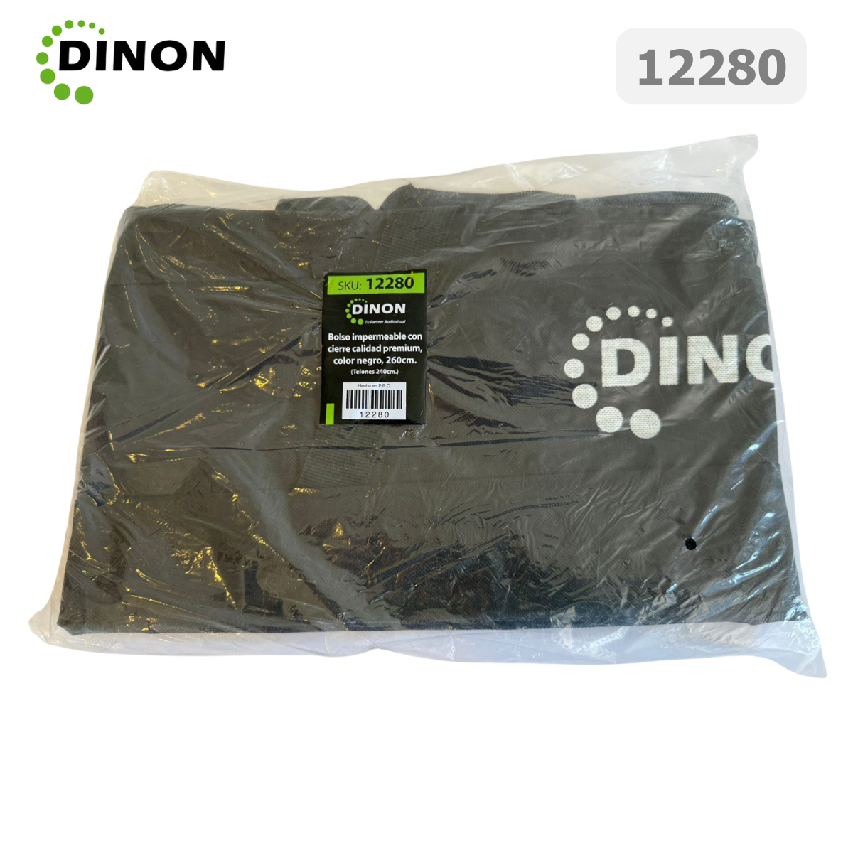Bolso Impermeable Dinon con Cierre Calidad Premium, Color Negro, 260 cm (Telones 240 cm)