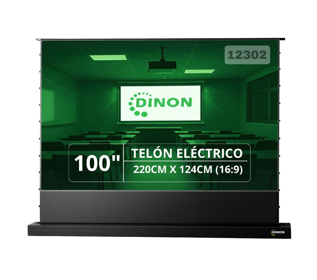 Pantalla De Proyección Electrica De Piso Alr 16:9 220Cmx124Cm (100") DINON - SKU: 12302