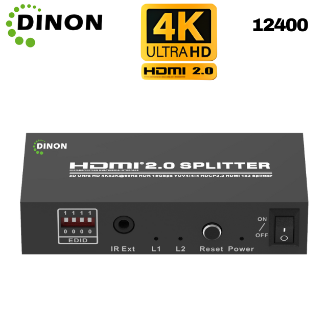 Splitter Hdmi 1X2 2.0 4K@60Hz Heavy Duty Dinon - SKU: 12400