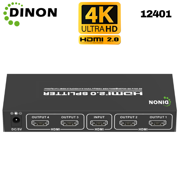 Splitter Hdmi 1X4 2.0 4K@60Hz Heavy Duty Dinon - SKU:12401