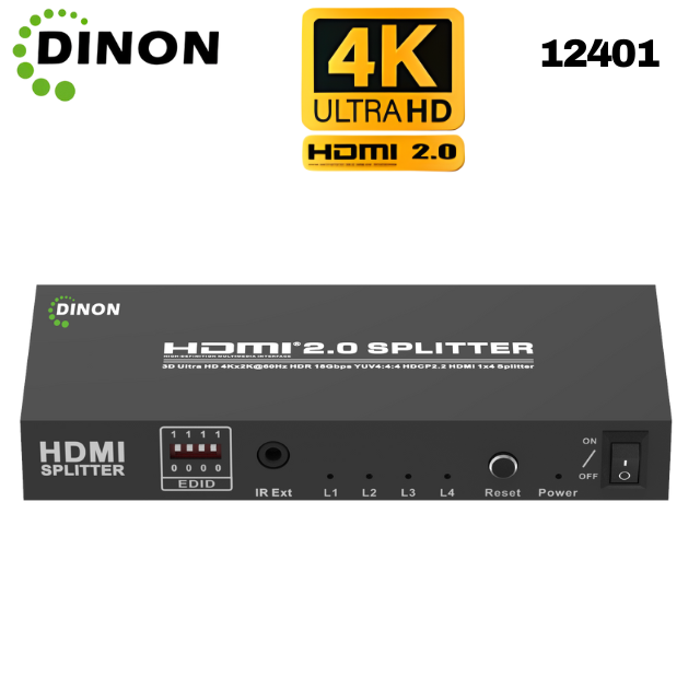 Splitter Hdmi 1X4 2.0 4K@60Hz Heavy Duty Dinon - SKU:12401