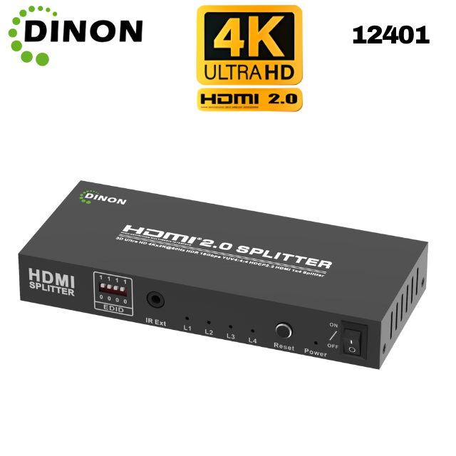 Splitter Hdmi 1X4 2.0 4K@60Hz Heavy Duty Dinon - SKU:12401