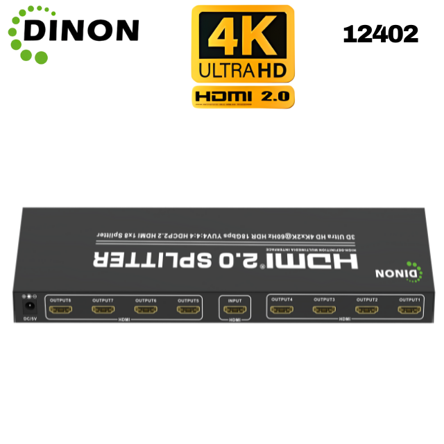 Splitter Hdmi 1X8 2.0 4K@60Hz Heavy Duty Dinon - SKU 12402