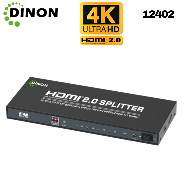 Splitter Hdmi 1X8 2.0 4K@60Hz Heavy Duty Dinon - SKU 12402