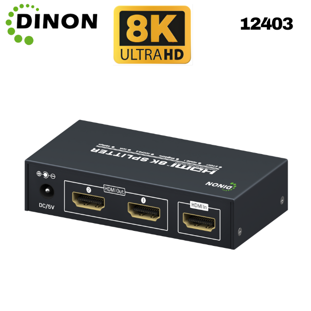 Splitter Hdmi 1X2 2.1 8K@60Hz Hdcp2.3 Hdr  Heavyy Duty Dinon - SKU:12403