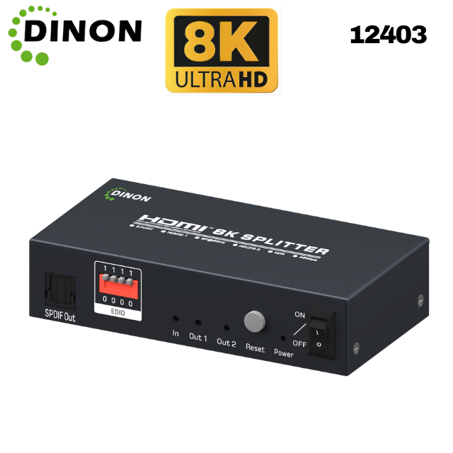 Splitter Hdmi 1X2 2.1 8K@60Hz Hdcp2.3 Hdr  Heavyy Duty Dinon - SKU:12403