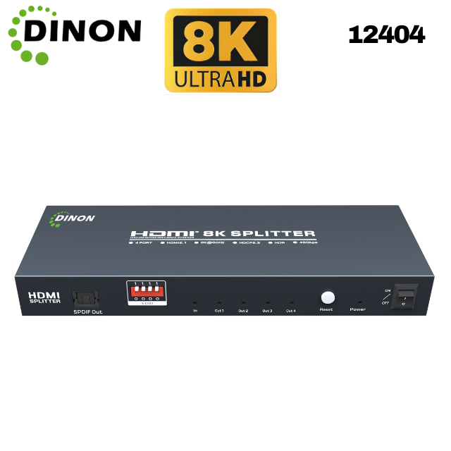 Splitter Hdmi 1X4 2.1 8K@60Hz Hdcp2.3 Hdr  Heavyy Duty Dinon - SKU:12404