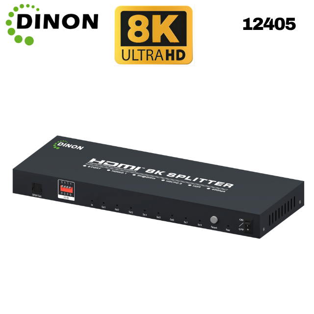 Splitter Hdmi 1X8 2.1 8K@60Hz Hdcp2.3 Hdr  Heavyy Duty Dinon - SKU: 12405