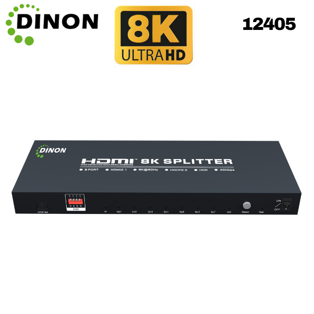 Splitter Hdmi 1X8 2.1 8K@60Hz Hdcp2.3 Hdr  Heavyy Duty Dinon - SKU: 12405