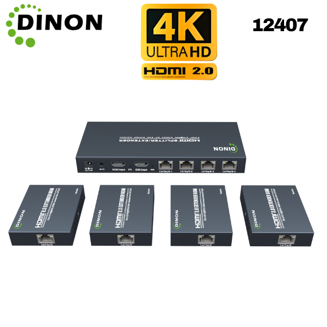 Extensor Splitter Hdmi 2.0 4K@60Hz 60M 1X4 Poc Ir Edid- SKU: 12407