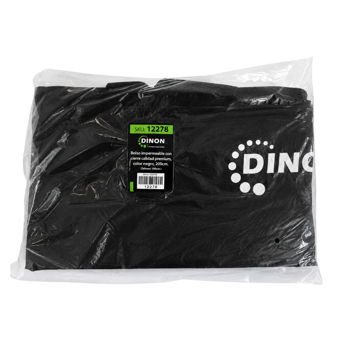 Bolso Impermeable Dinon con Cierre Calidad Premium, Color Negro, 200 cm (Telones 180 cm)