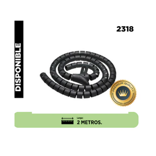 ORGANIZADOR DE CABLES ESPIRAL 2 METROS, ANCHO 2CM, LARGO 2M, NEGRA. DINON- sku:2318