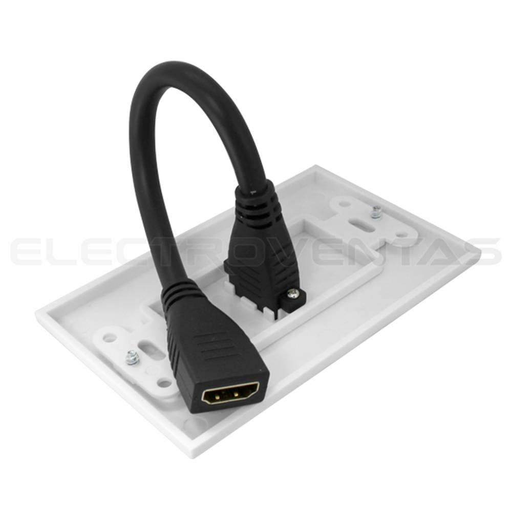 PLACA DE MURO 1 PUERTO HDMI 2.0 4K DINON + EXTENSION 10CM - SKU: 9762