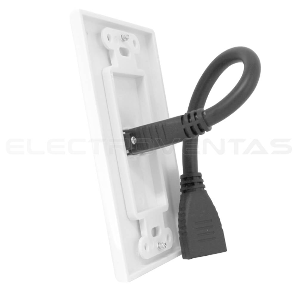 PLACA DE MURO 1 PUERTO HDMI 2.0 4K DINON + EXTENSION 10CM - SKU: 9762