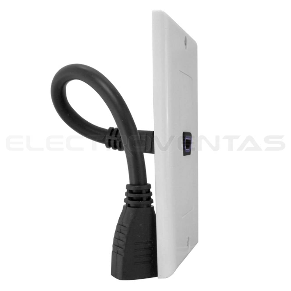 PLACA DE MURO 1 PUERTO HDMI 2.0 4K DINON + EXTENSION 10CM - SKU: 9762