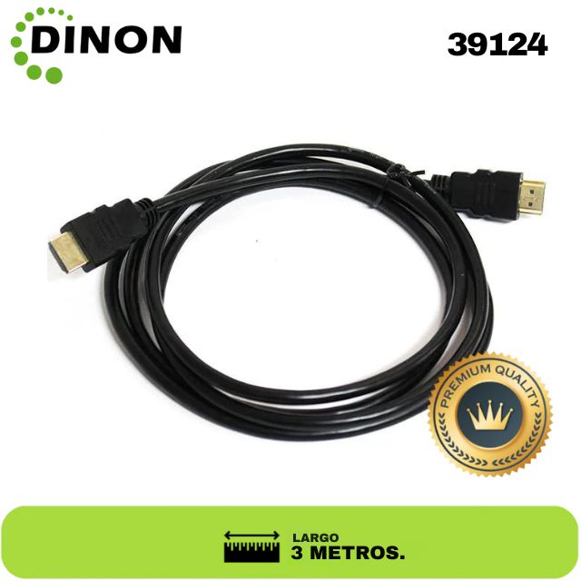 CABLE HDMI 1.4 de 3 M. M/M, CONECTORES BAÑO ORO - SKU 39124