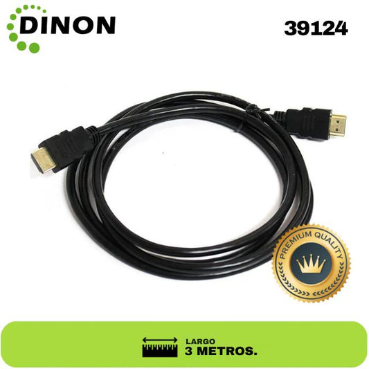 CABLE HDMI 1.4 de 3 M. M/M, CONECTORES BAÑO ORO - SKU 39124