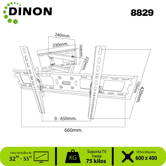 SOPORTE PARA TV UNIVERSAL BRAZO 32