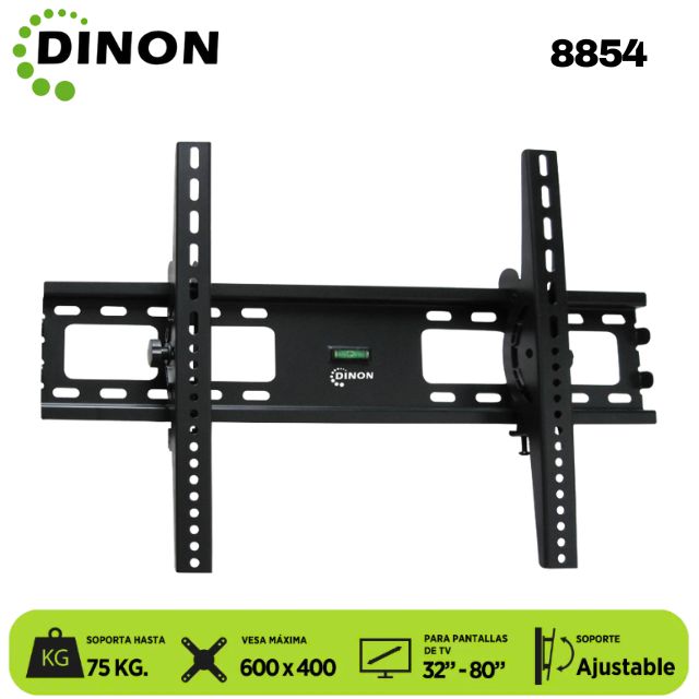 SOPORTE PARA TV DINON PREMIUM UNIVERSAL REGULABLE 32-80", VMAX 600X400, 75KG - Sku:8854