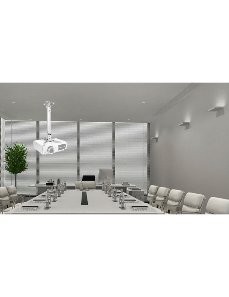 Soporte para Proyector a Techo Extensible 38-58 cm, 360°, 13.5 kg, Blanco, Dinon - SKU: 11741