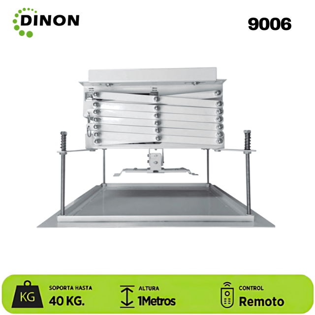 LIFT ELECTRICO PROYECTOR A TECHO, MOTOR TUBULAR, C/R, 1 METRO, 40KG, DINON - sku:9006