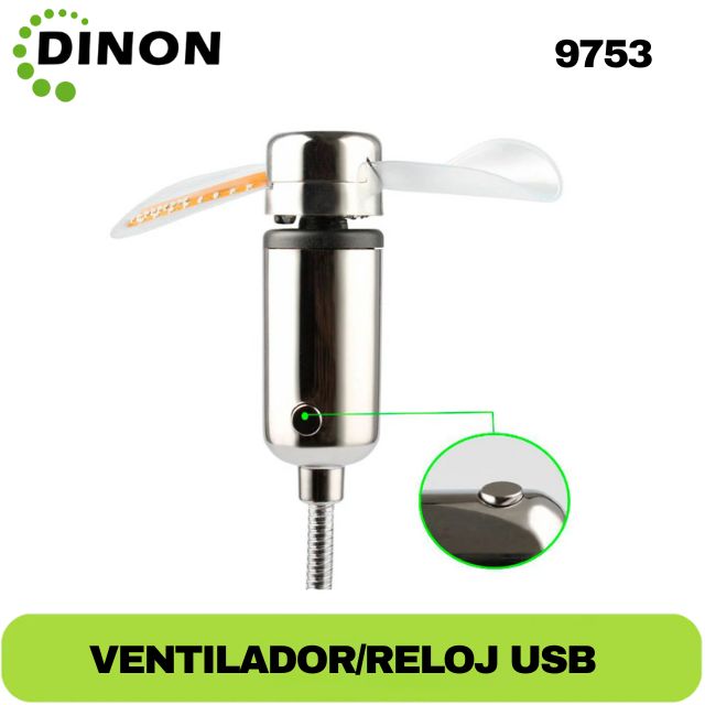 RELOJ VENTILADOR PORTATIL USB LED - SKU: 9753
