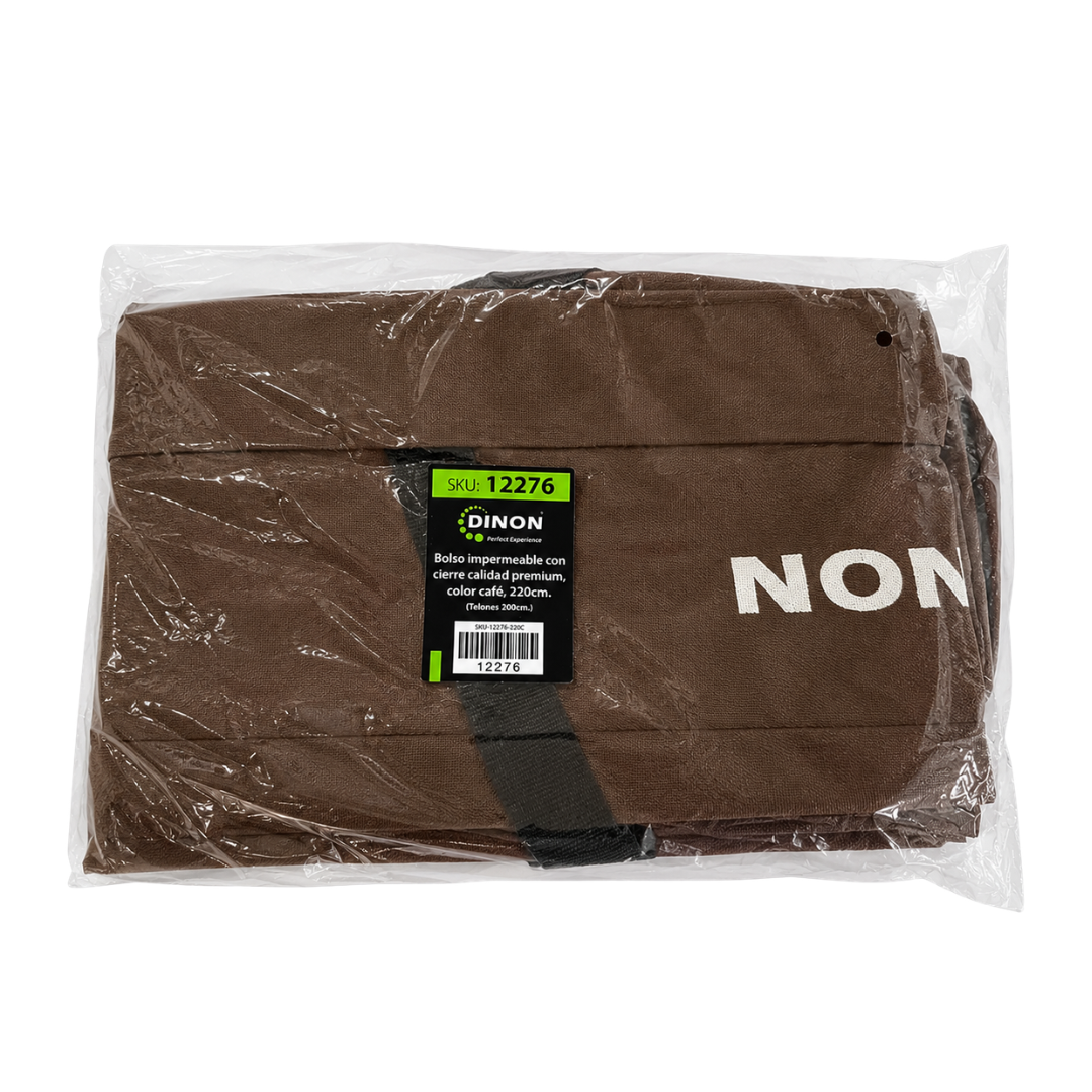 Bolso Impermeable Dinon con Cierre Calidad Premium, Color Café, 220 cm (Telones 200 cm)