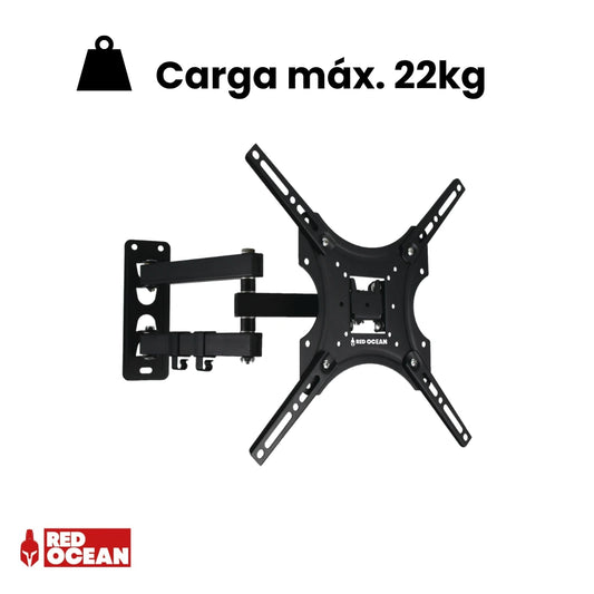SOPORTE PARA TV ECON BRAZO DOBLE ±15° 32-55", 4-40CM, VMAX400X400, TILT, 22KG, REDOCEAN