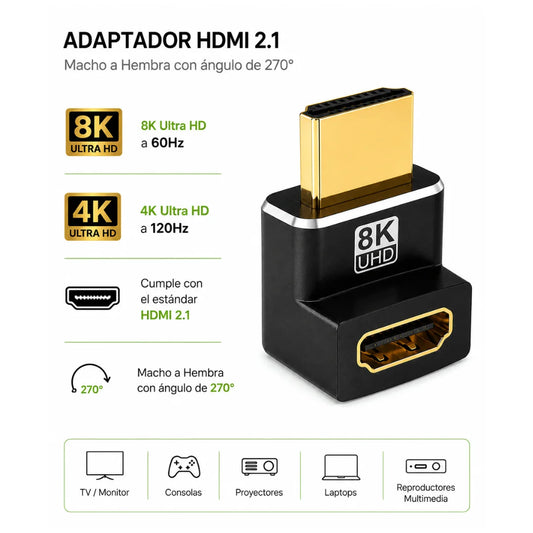 Copla HDMI 8k 2.1 compatible con tv, monitor, etc