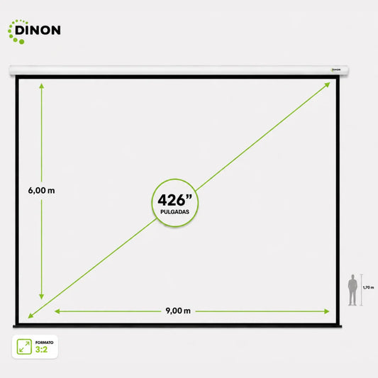 Telón Eléctrico Tensionado Dinon XL con Motor Silencioso 9x6m (426'')