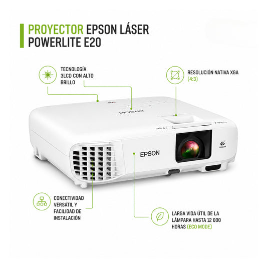 Proyector EPSON e20, con 3LCD