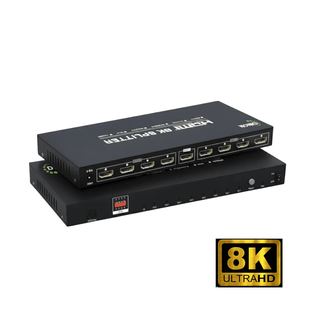 Splitter HDMI 2.1 Dinon 1 entrada para 8 pantallas, 8K 60Hz 48Gbps ultra HD
