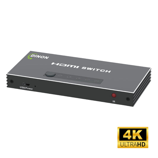 Switch HDMI 2.0 4K@60Hz 3D 4x1 Heavy Duty con Control Remoto Dinon
